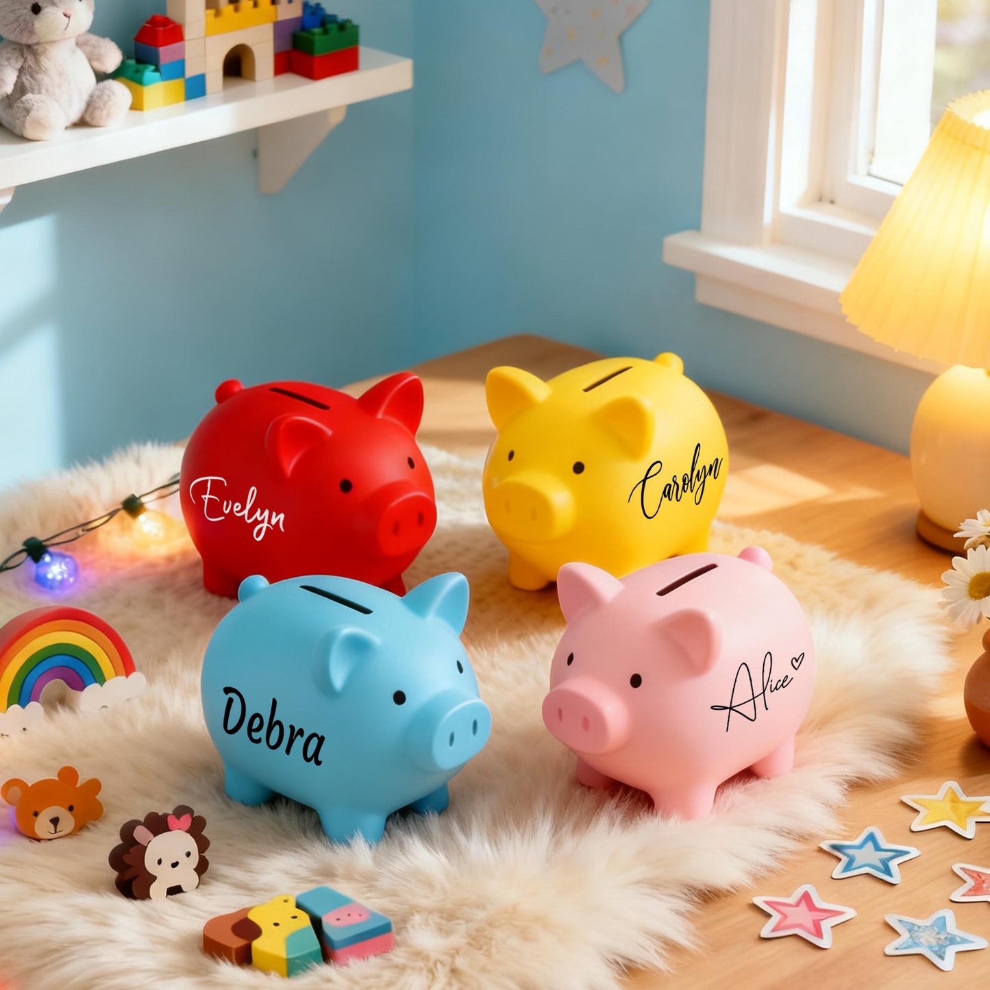 Custom Piggy Bank with Name, Personalized Piggy Bank for Boys or Girls, Kids Birthday Gift, Kids Room Decor, Gift for Kids, Gift for Boys