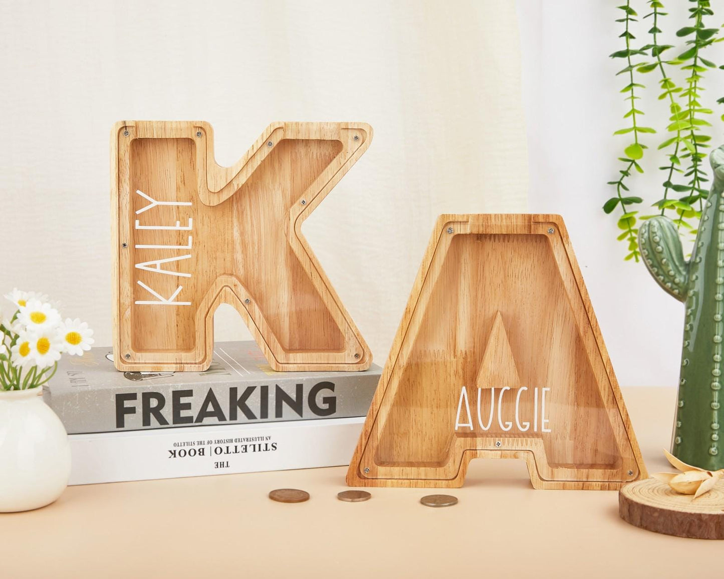 Name Letter Piggy Bank,Handmade Coin Bank,Custom Initial Coin Bank,Name Piggy Bank, Money Box,Name Piggy Bank,Money Box,Gift for Child