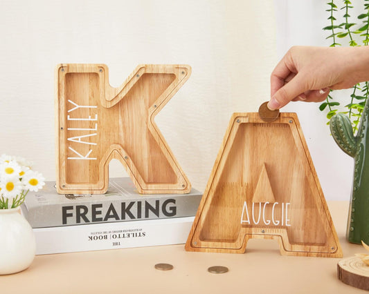 Name Letter Piggy Bank,Handmade Coin Bank,Custom Initial Coin Bank,Name Piggy Bank, Money Box,Name Piggy Bank,Money Box,Gift for Child