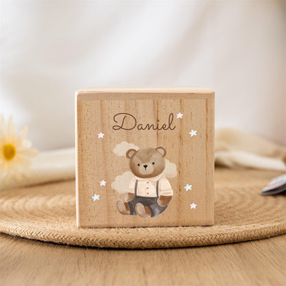 Personalized Name Piggy Bank,Wooden Animal Money Box,Baby Christmas Gifts,Baptism Gift,Birthday Party Gift for Kids,Baby Shower Gifts