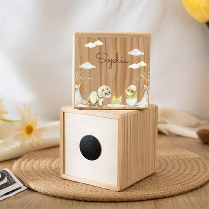 Personalized Name Piggy Bank,Wooden Animal Money Box,Baby Christmas Gifts,Baptism Gift,Birthday Party Gift for Kids,Baby Shower Gifts