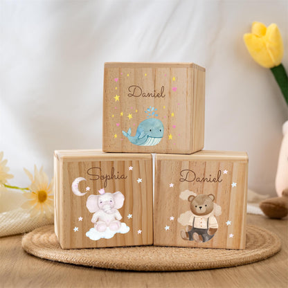 Personalized Name Piggy Bank,Wooden Animal Money Box,Baby Christmas Gifts,Baptism Gift,Birthday Party Gift for Kids,Baby Shower Gifts