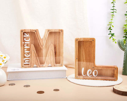 Personalized Letter Piggy Bank,Custom Initial Coin Bank, Name Piggy Bank,Kids Girl Boy Birthday Gift,Unique Baby Shower gift,Christmas Gift