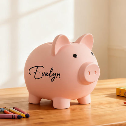 Custom Name Kids Piggy Bank | Boys Coin Money Bank | Unique Easter Birthday Gift & Cute Nursery Decoration