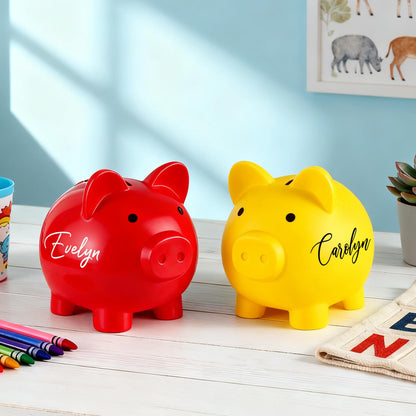 Custom Piggy Bank with Name, Personalized Piggy Bank for Boys or Girls, Kids Birthday Gift, Kids Room Decor, Gift for Kids, Gift for Boys