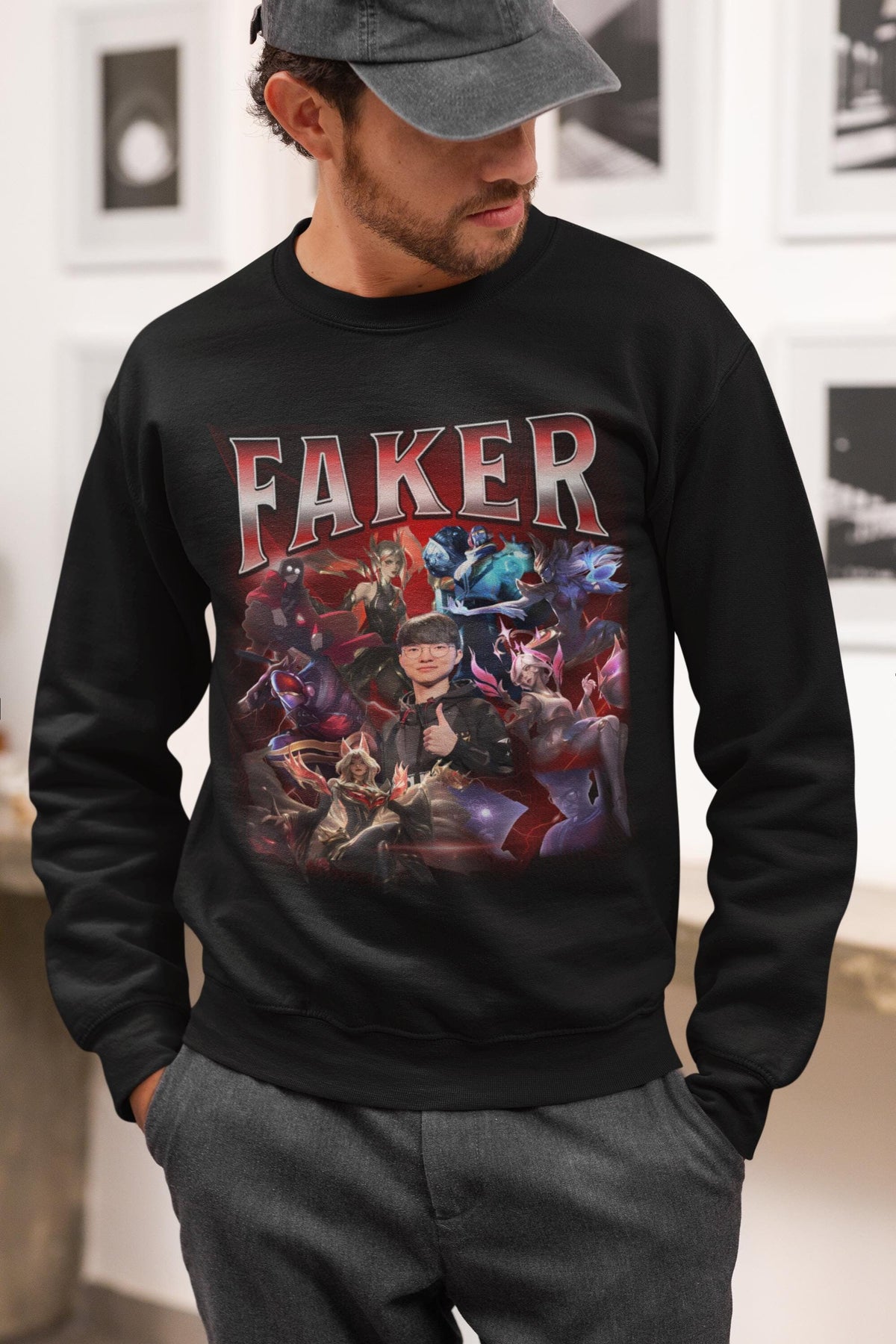 Faker League of Legends Sweatshirt: T1 Bootleg LoL Esports Fan Apparel | LE19