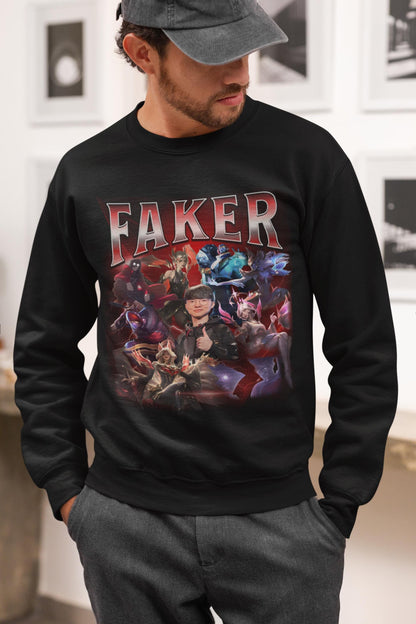 Faker League of Legends Sweatshirt: T1 Bootleg LoL Esports Fan Apparel | LE19