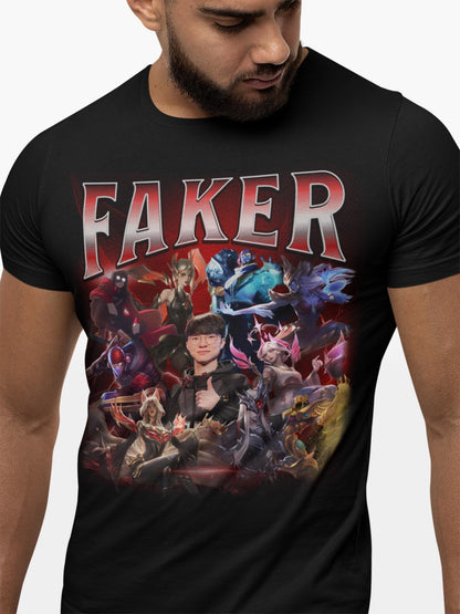 League of Legends Faker T1 Unisex T-Shirt, Esports Fan Apparel, Gift For Him Her, LoL Merch Shirt, Worlds Lck Msi Outfit (UPDATED VERSION) | JF28