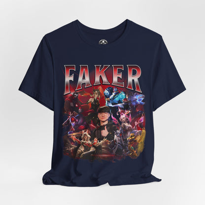 League of Legends Faker T1 Unisex T-Shirt, Esports Fan Apparel, Gift For Him Her, LoL Merch Shirt, Worlds Lck Msi Outfit (UPDATED VERSION) | JF28