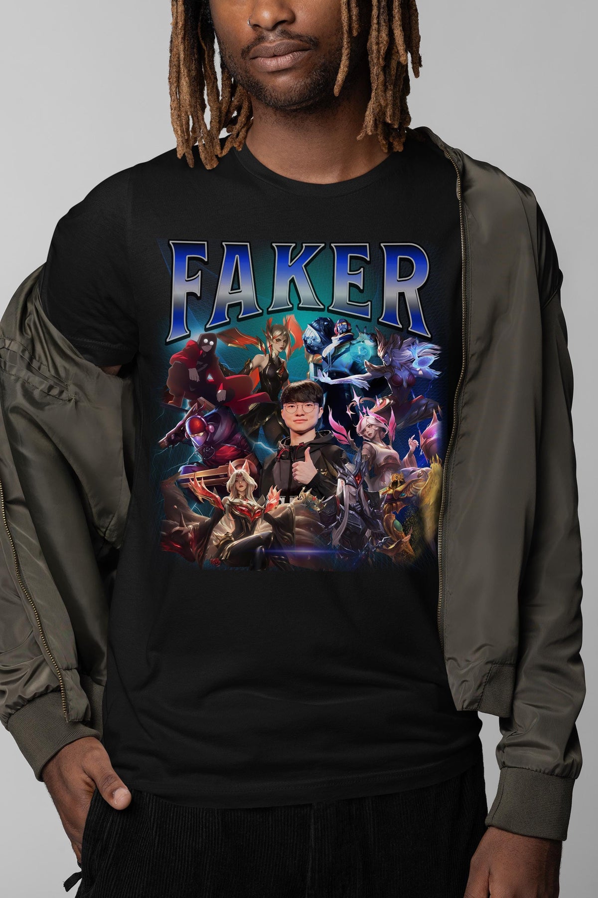 Faker League of Legends Vintage Rap Tee, Esports Fan Shirt | XU75