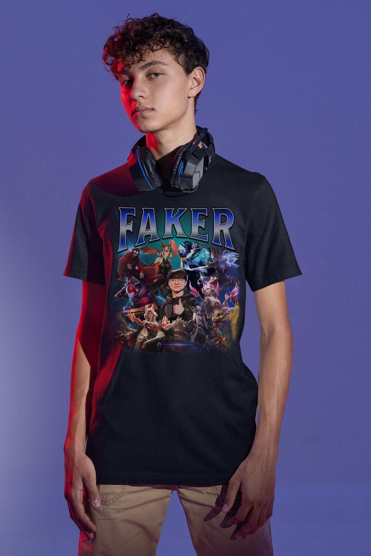 Faker League of Legends Vintage Rap Tee, Esports Fan Shirt | XU75