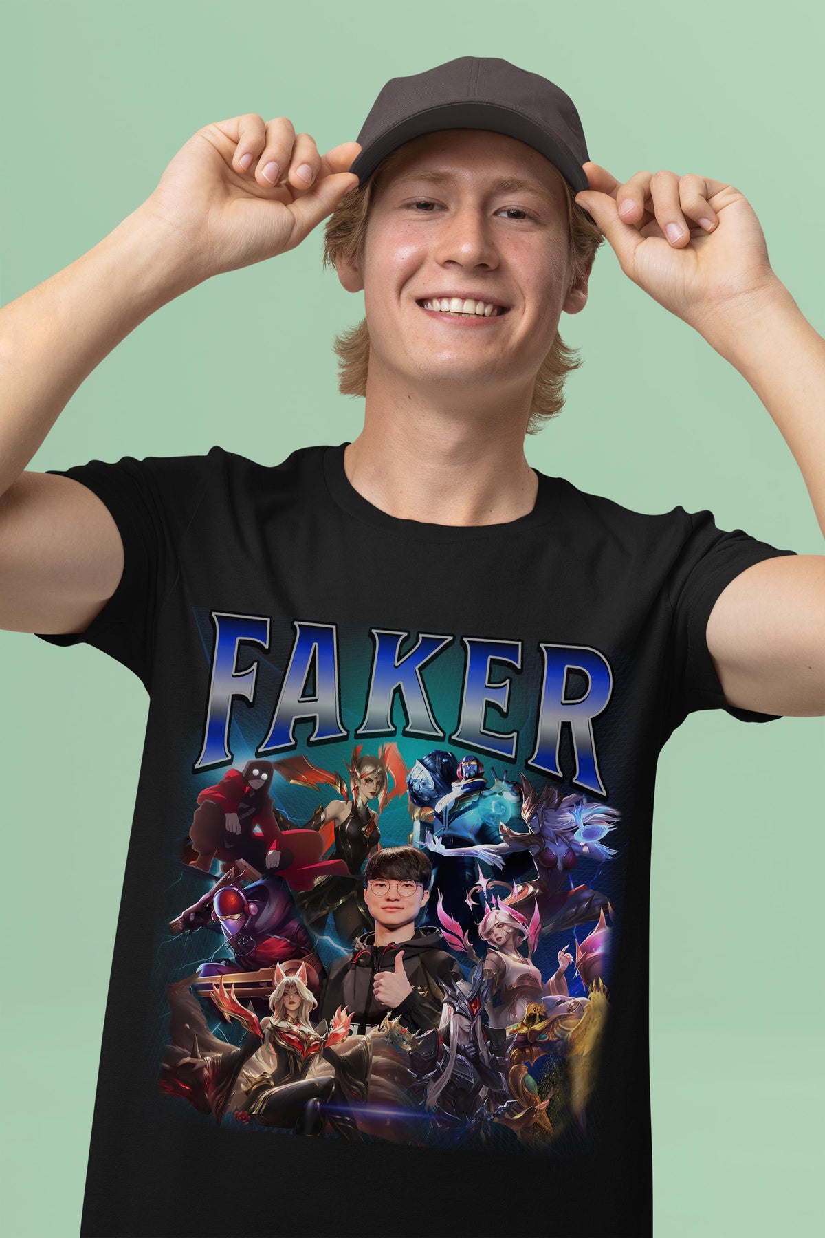 Faker League of Legends Vintage Rap Tee, Esports Fan Shirt | XU75
