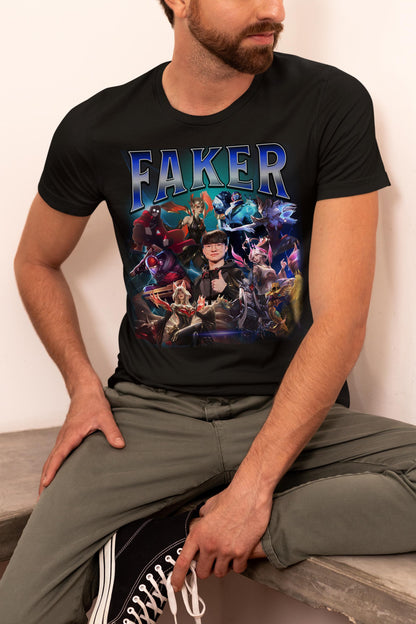 Faker League of Legends Vintage Rap Tee, Esports Fan Shirt | XU75