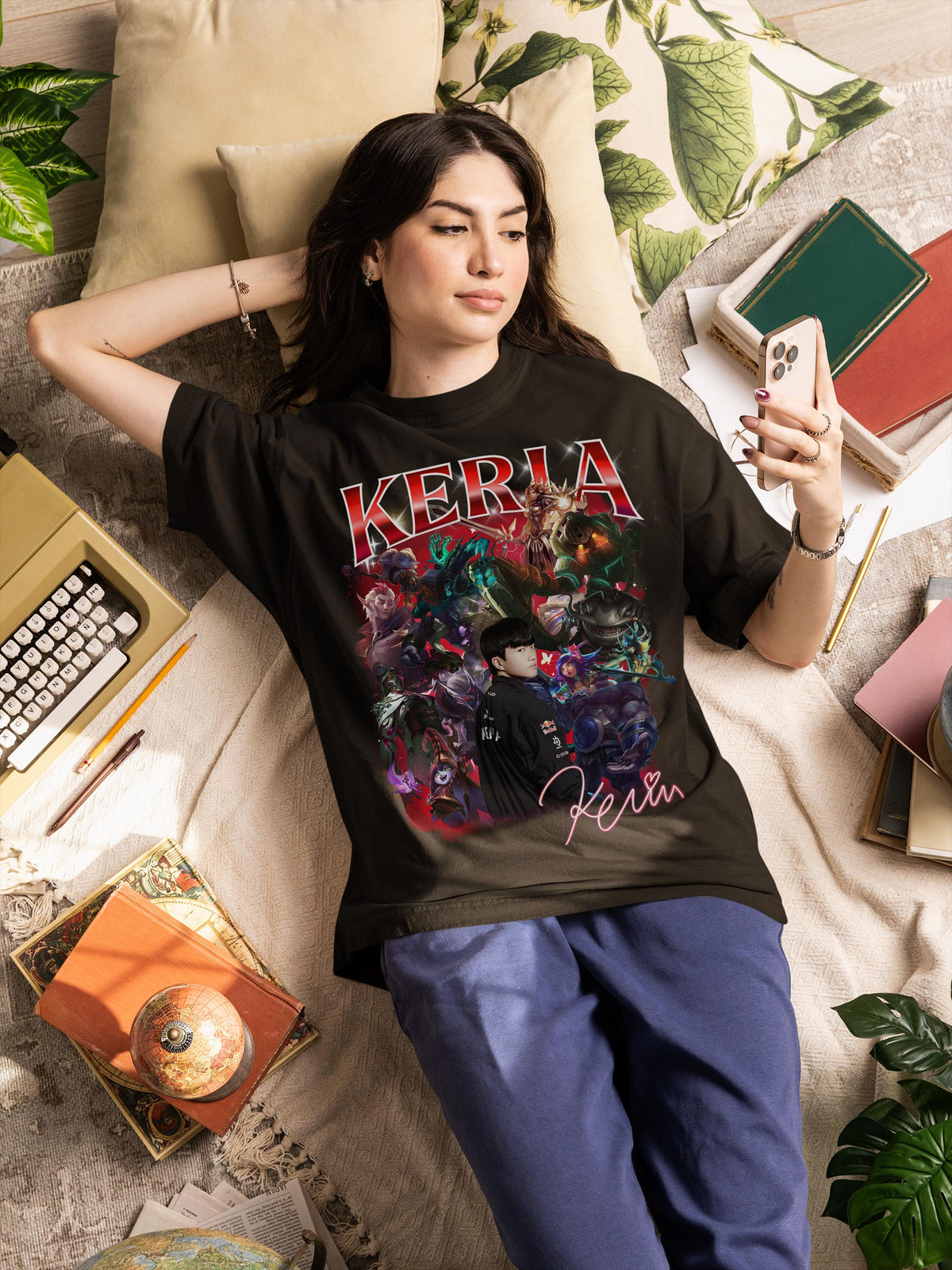 T1 Keria League Shirt – Pro Esports Support Player Graphic Tee for LoL Fans, T1 Team Merchandise, Gamer Gift Apparel for Mid and Support | IU76