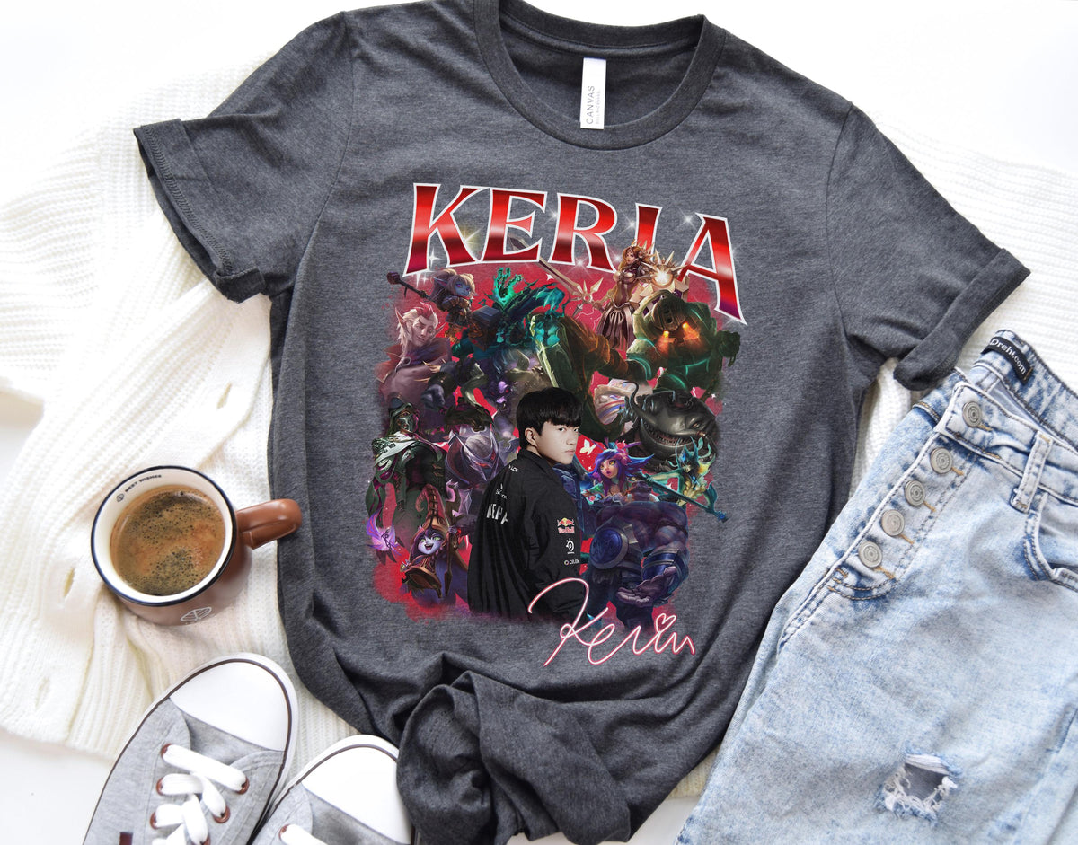 T1 Keria League Shirt – Pro Esports Support Player Graphic Tee for LoL Fans, T1 Team Merchandise, Gamer Gift Apparel for Mid and Support | IU76