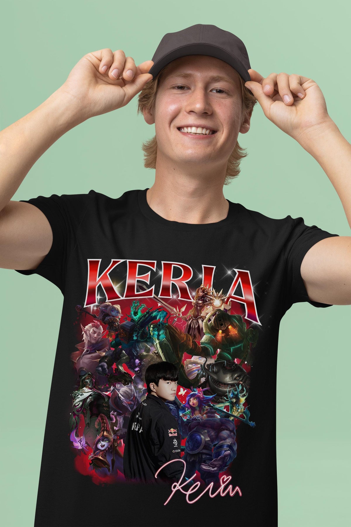 T1 Keria League Shirt – Pro Esports Support Player Graphic Tee for LoL Fans, T1 Team Merchandise, Gamer Gift Apparel for Mid and Support | IU76