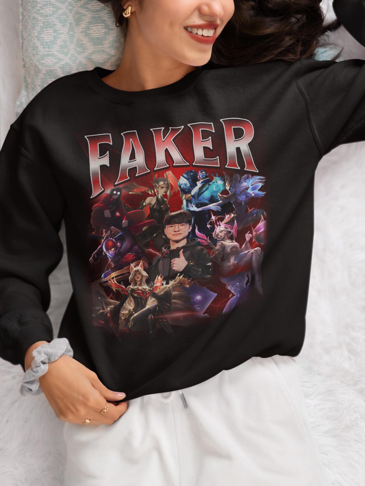 Faker League of Legends Sweatshirt: T1 Bootleg LoL Esports Fan Apparel | LE19