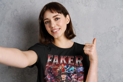 League of Legends Faker T1 Unisex T-Shirt, Esports Fan Apparel, Gift For Him Her, LoL Merch Shirt, Worlds Lck Msi Outfit (UPDATED VERSION) | JF28