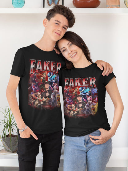 League of Legends Faker T1 Unisex T-Shirt, Esports Fan Apparel, Gift For Him Her, LoL Merch Shirt, Worlds Lck Msi Outfit (UPDATED VERSION) | JF28