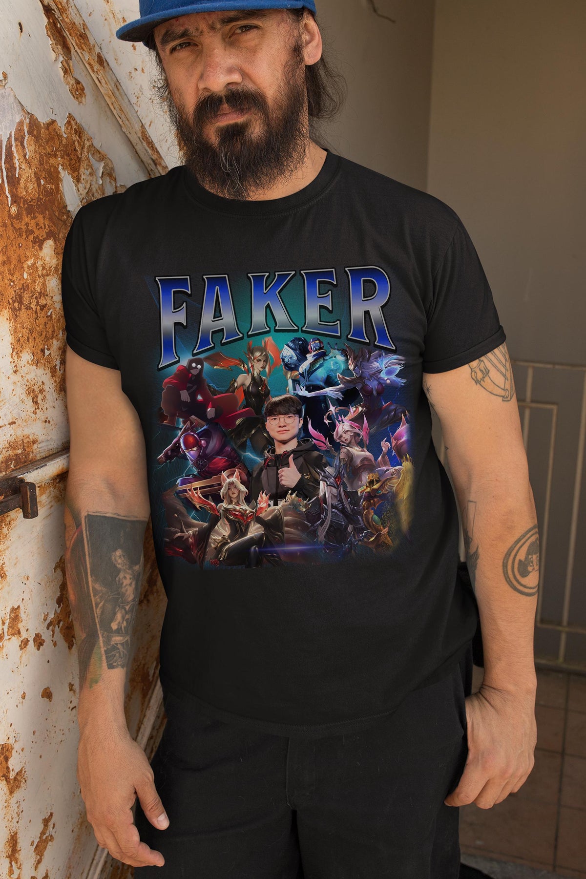 Faker League of Legends Vintage Rap Tee, Esports Fan Shirt | XU75