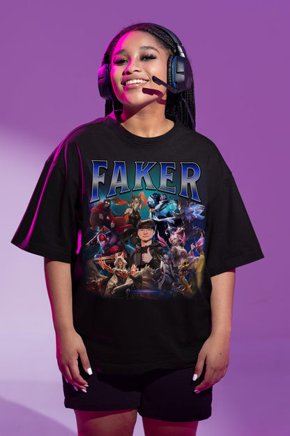 Faker League of Legends Vintage Rap Tee, Esports Fan Shirt | XU75