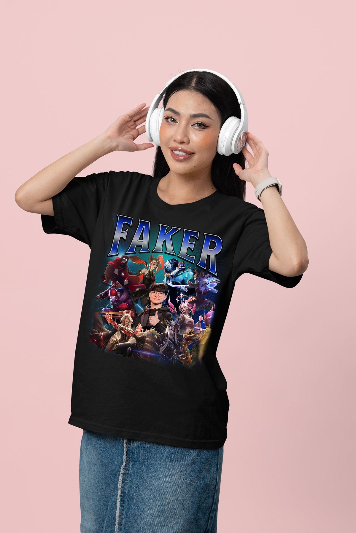 Faker League of Legends Vintage Rap Tee, Esports Fan Shirt | XU75