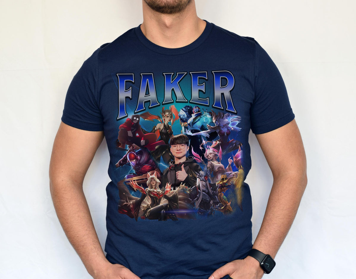 Faker League of Legends Vintage Rap Tee, Esports Fan Shirt | XU75