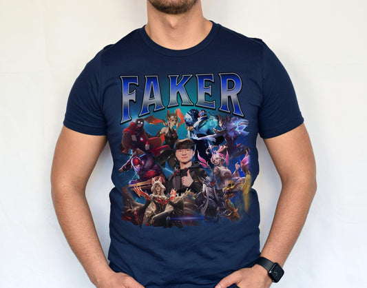 Faker League of Legends Vintage Rap Tee, Esports Fan Shirt | XU75