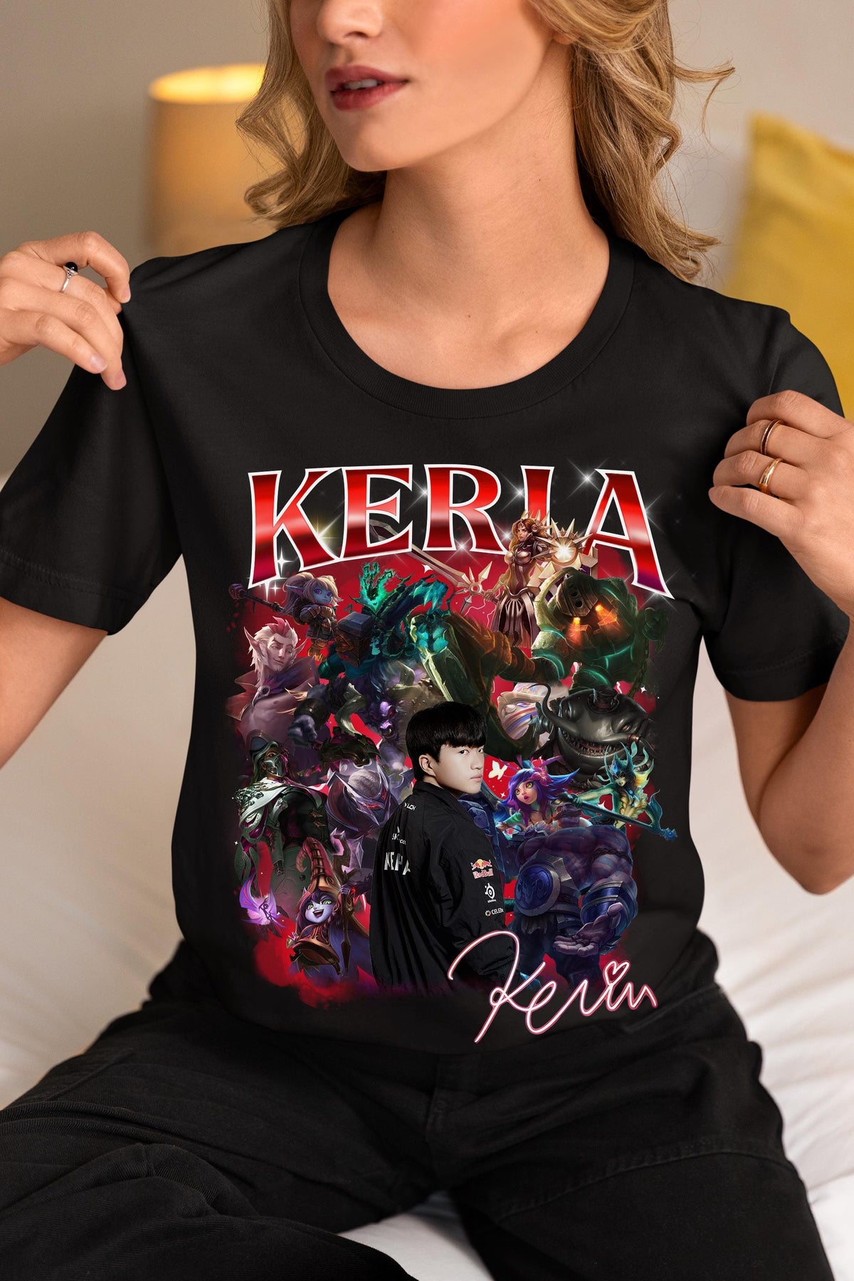 T1 Keria League Shirt – Pro Esports Support Player Graphic Tee for LoL Fans, T1 Team Merchandise, Gamer Gift Apparel for Mid and Support | IU76