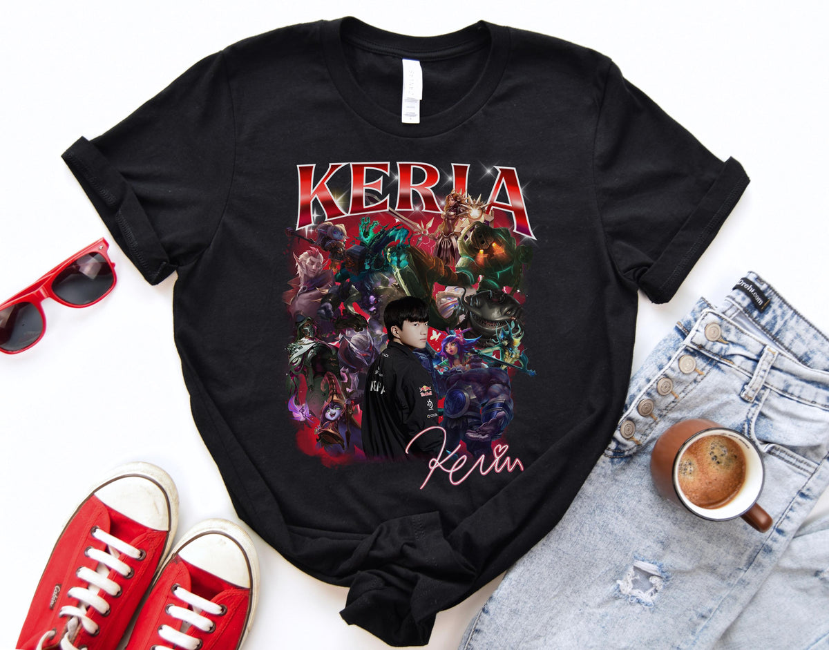 T1 Keria League Shirt – Pro Esports Support Player Graphic Tee for LoL Fans, T1 Team Merchandise, Gamer Gift Apparel for Mid and Support | IU76
