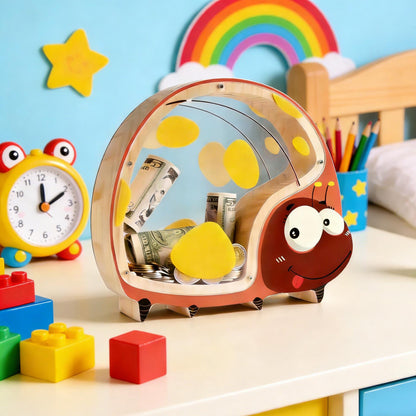 A Child's First Piggy Bank, Lucky Ladybug Wooden Money Box - Handmade Coin Bank for Kids, Whimsical Savings Gift for Boys & Girls