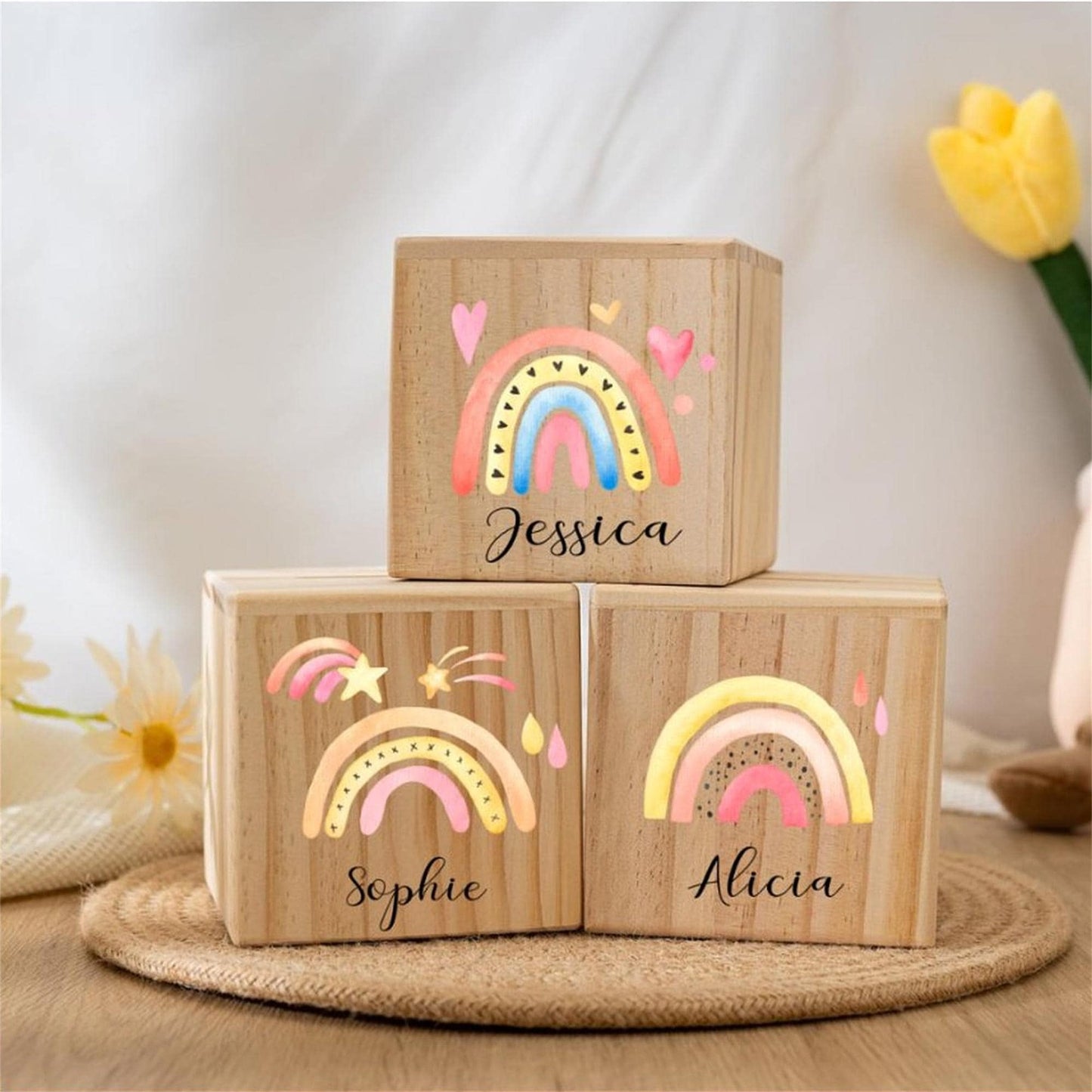 Personalized Child Money Box,Name Piggy Bank for Children,Rainbow Wooden Money Box,Baby Birthday Gift,Baptism Gift,Christmas Gift for Kids