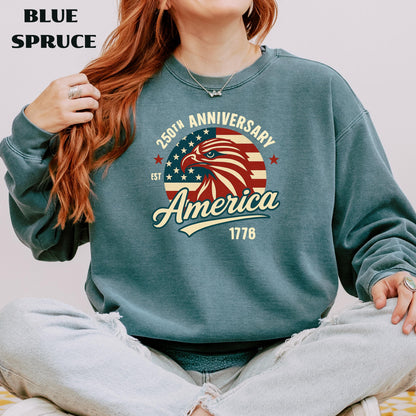 America 250th Anniversary T-Shirt, Patriotic Eagle USA Tee | QM81