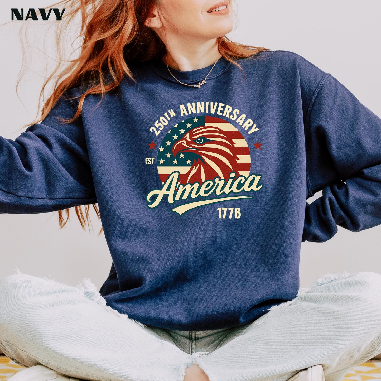 America 250th Anniversary T-Shirt, Patriotic Eagle USA Tee | QM81