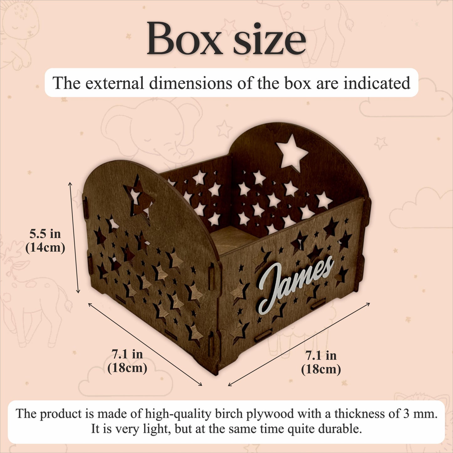Handmade Wooden Storage Box | Custom Name Chest