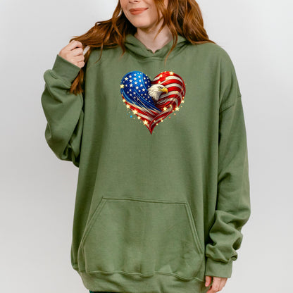 America 250 Patriotic Heart Eagle Shirt, 4th of July 2026 T-Shirt, USA 250th Anniversary Patriotic Tee, Independence Day Gift | QL89