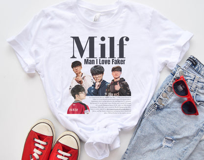 League of Legends T1 Faker Milf Meme Shirt, Funny Man I love Tshirt Gaming Gift For Him Her, LoL Esports Gamer Humor Tee Worlds Champion SKT | WU68