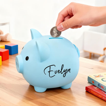 Personalized Piggy Bank - Custom Engraved Plastic Coin Bank, Kids Gift