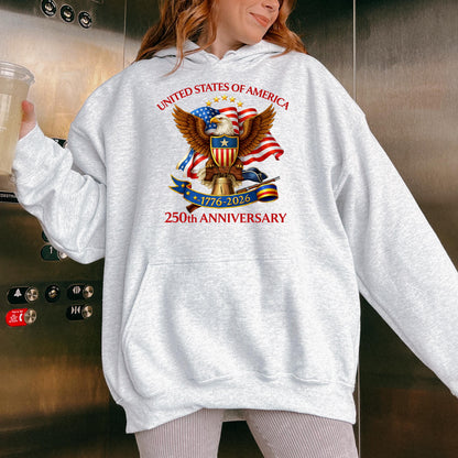 United States of America 250th Anniversary Shirt, Patriotic Eagle 1776-2026 T-Shirt, Independence Day USA Patriotic Tee | PJ37