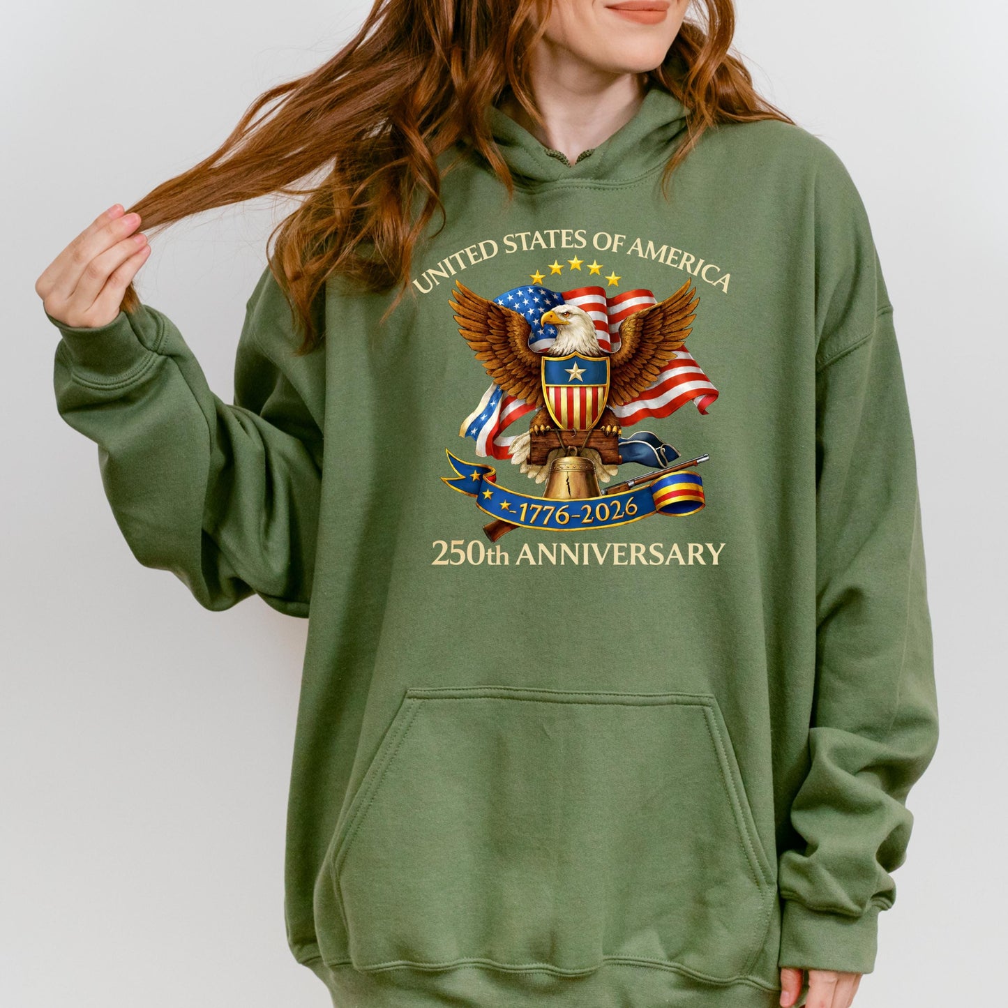 United States of America 250th Anniversary Shirt, Patriotic Eagle 1776-2026 T-Shirt, Independence Day USA Patriotic Tee | PJ37