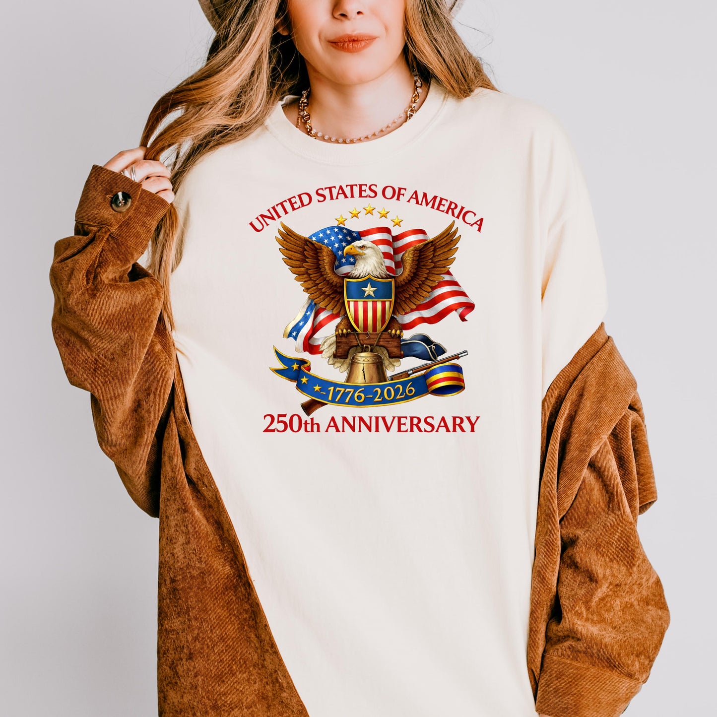 United States of America 250th Anniversary Shirt, Patriotic Eagle 1776-2026 T-Shirt, Independence Day USA Patriotic Tee | PJ37