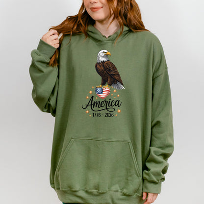 America 1776-2026 Bald Eagle Patriotic T-Shirt, USA Independence Day Shirt, Vintage Style, Comfort Colors | PL61