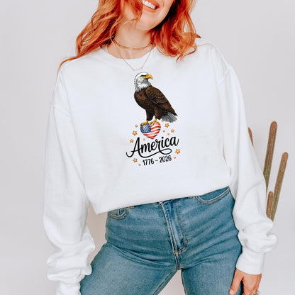 America 1776-2026 Bald Eagle Patriotic T-Shirt, USA Independence Day Shirt, Vintage Style, Comfort Colors | PL61