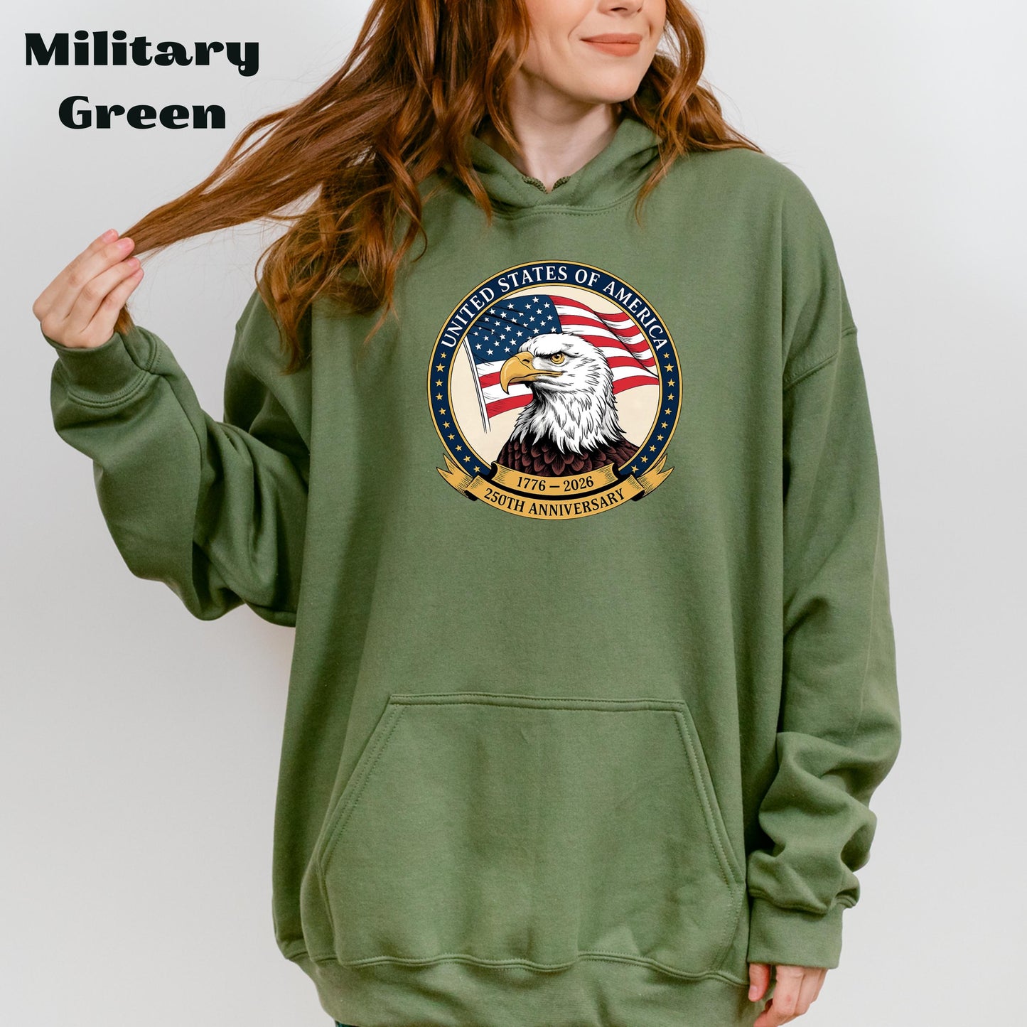 America 250th Anniversary Comfort Colors Sweatshirt, USA 1776-2026 Eagle T-Shirt, Patriotic Independence Day Tee, United States 250 Years | PV54