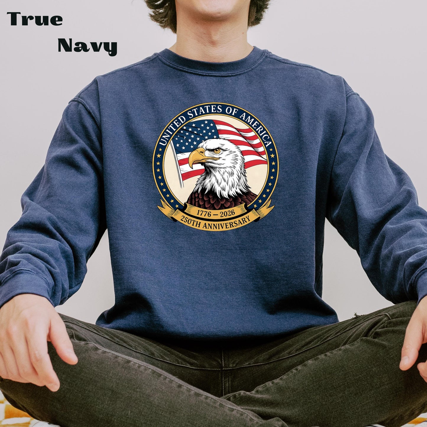 America 250th Anniversary Comfort Colors Sweatshirt, USA 1776-2026 Eagle T-Shirt, Patriotic Independence Day Tee, United States 250 Years | PV54