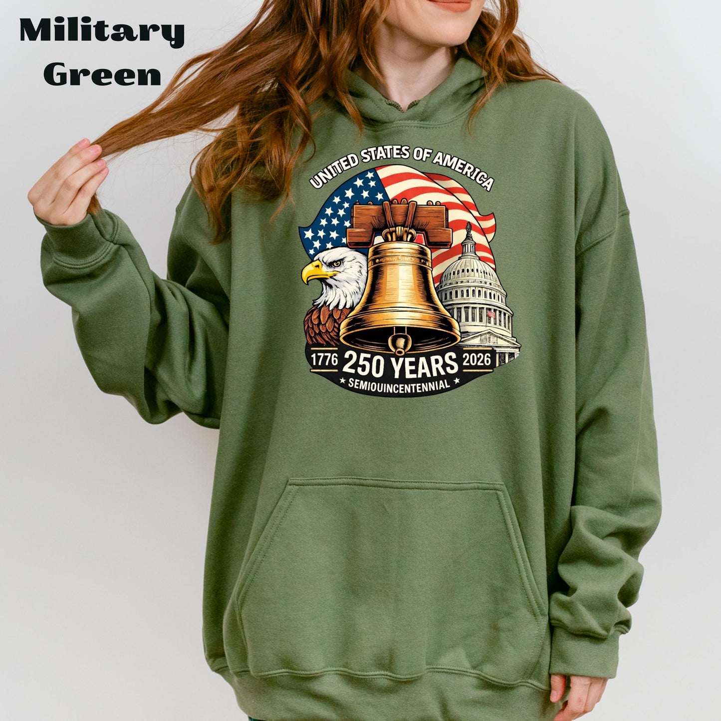 United States of America 250 Years Shirt, Semiquincentennial 1776-2026 Patriotic Eagle Liberty Bell Tee, Comfort Colors | PY66