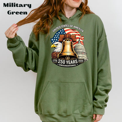 United States of America 250 Years Shirt, Semiquincentennial 1776-2026 Patriotic Eagle Liberty Bell Tee, Comfort Colors | PY66