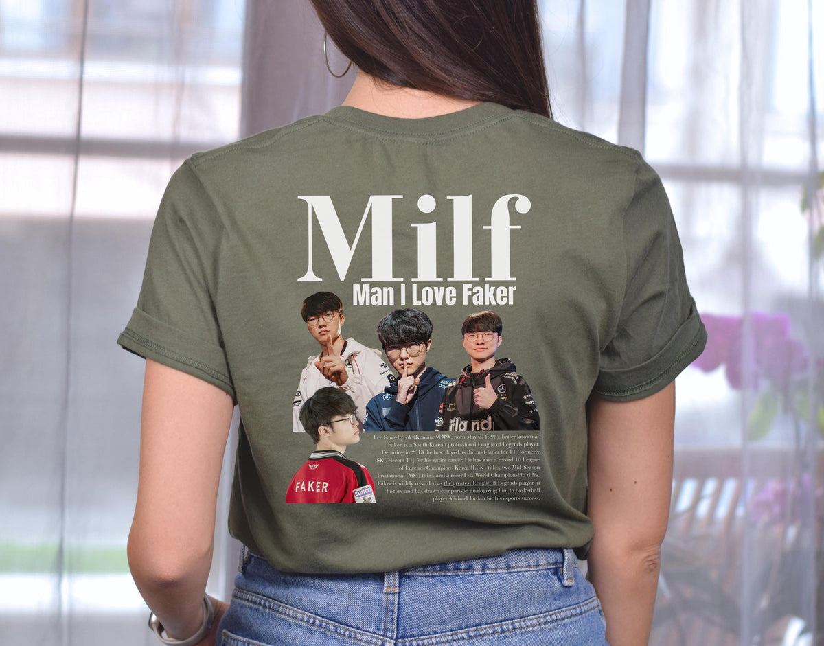 League of Legends T1 Faker Milf Meme Shirt, Funny Man I love Tshirt Gaming Gift For Him Her, LoL Esports Gamer Humor Tee Worlds Champion SKT | WU68