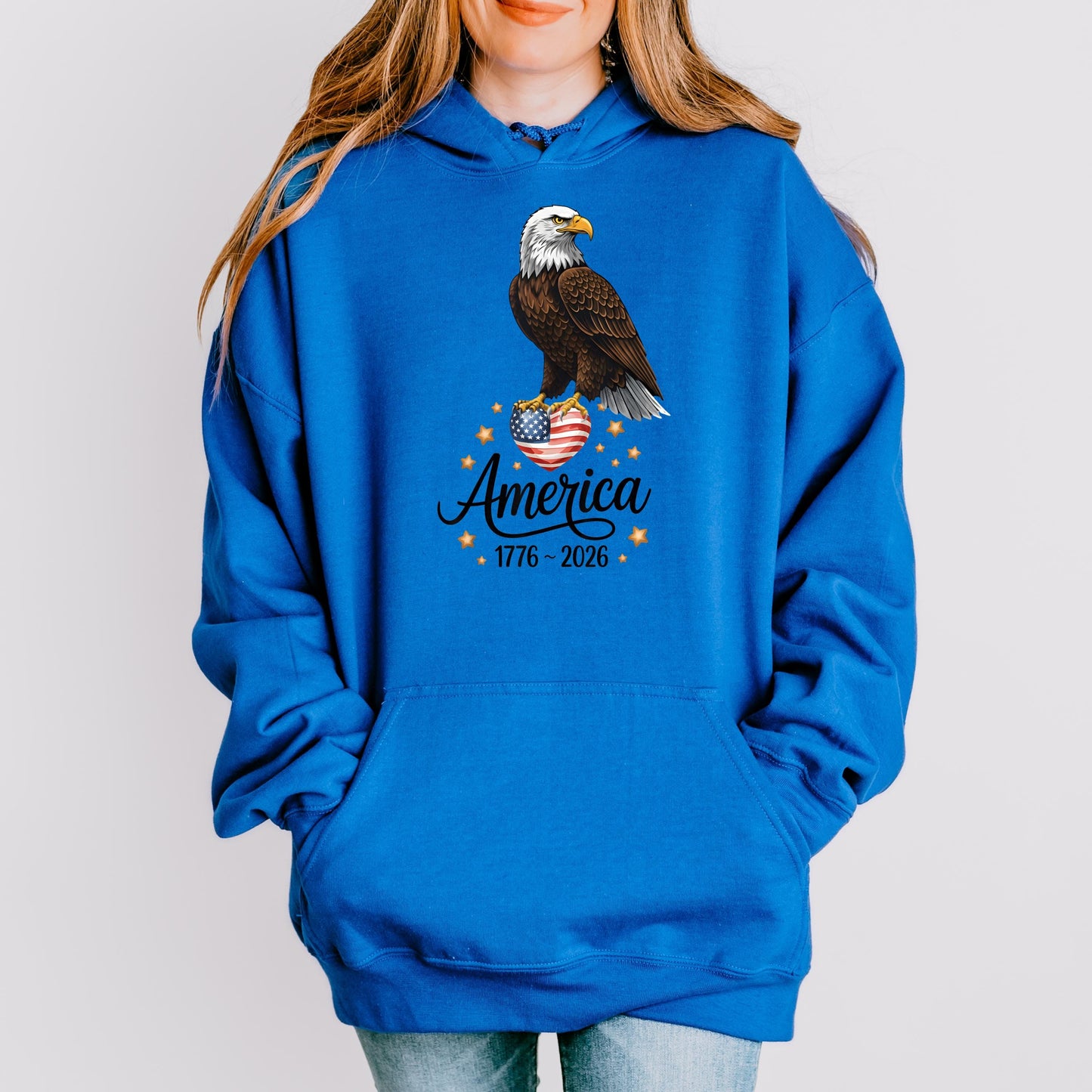 America 1776-2026 Bald Eagle Patriotic T-Shirt, USA Independence Day Shirt, Vintage Style, Comfort Colors | PL61