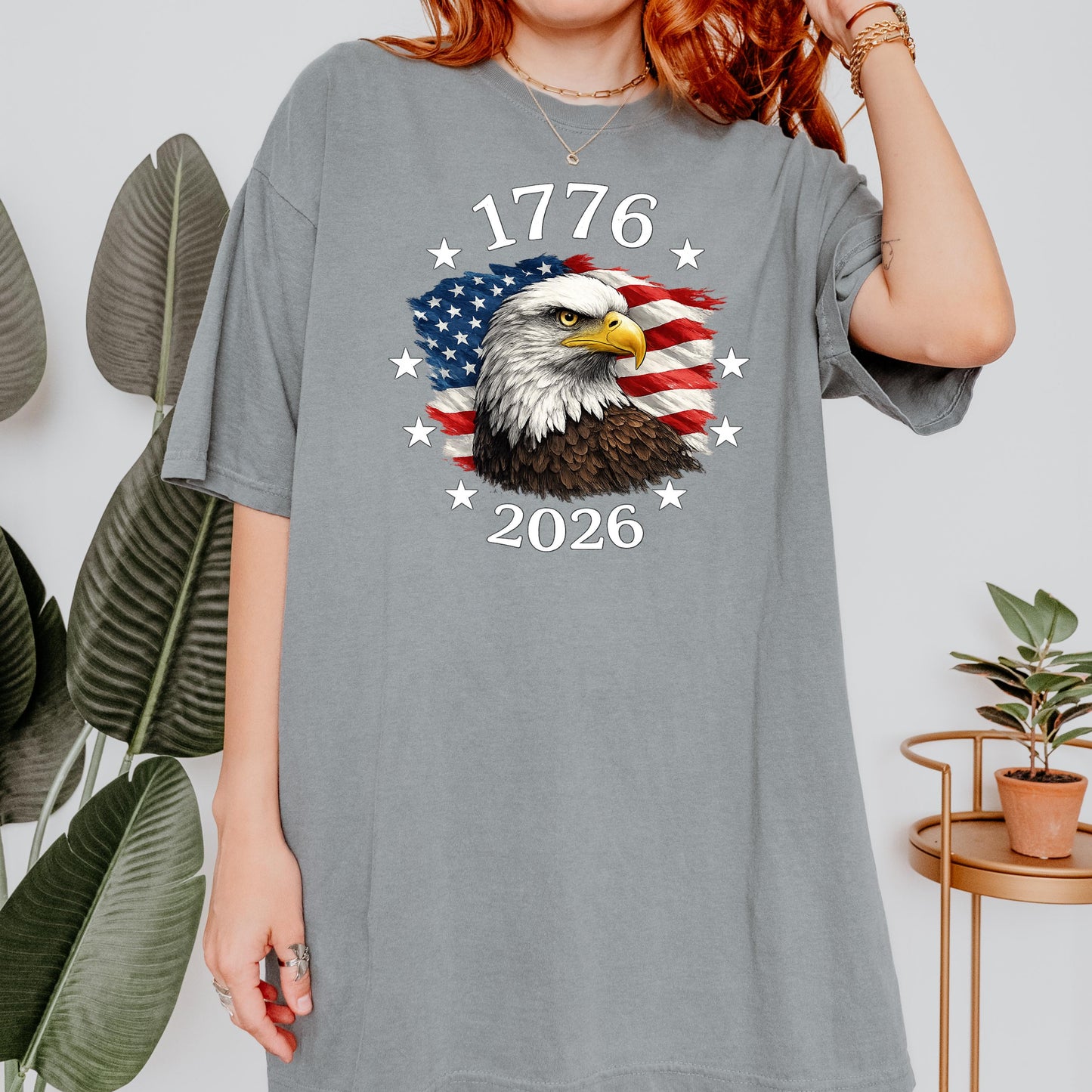 1776-2026 America 250th Anniversary T-Shirt, Patriotic USA Flag Eagle Tee, Made in USA Shirt, Fourth of July Shirt, Independence Day Gift | NI91